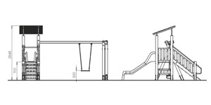 122-MIDI-KB-IR House with slide and swing